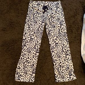 Leopard Print Fleece Pajama Pants